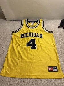 Vintage Nike Michigan Wolverines Chris Webber NCAA College Basketball Jersey 44 - Picture 1 of 23