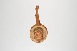 Wm. Bardsley Jewelry Victorian-Era Banjo-Shaped Advertising Trade Card - Bild 1 von 2