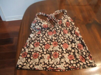 Tankini de playa Ann Taylor Loft traje de baño floral pequeño nuevo con etiquetas rosa negro $54 Foto 1 de 4