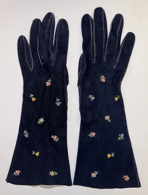 Guantes Gant Fiscal Grenoble Vintage Talla 6 1/4 Seude Bordados Envío Gratis Foto 1 de 4