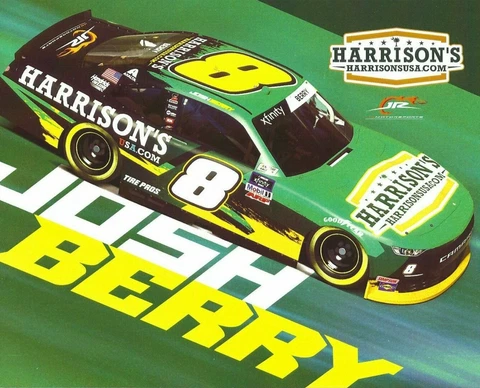2022 JOSH BERRY “HARRISON'S USA” #8 NASCAR XFINITY SERIES POSTCARD Cover