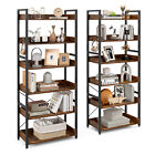 2 Pcs 6-Tier Storage Rack Open Bookshelf W/Raised Edges & 4 Adjustable Foot Pads