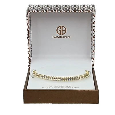 Brazalete Tenis Giani Bernini Oro 18k Sobre Plata de Ley Circonitas Cúbicas 7" Foto 1 de 4