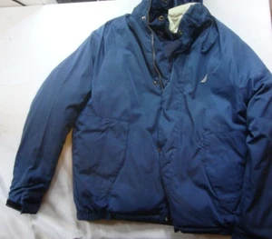 Nautica Womens Regular Size L Large Solid Blue Puffy Coat Jacket Outdoors Warm - Picture 1 of 8