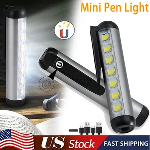 Magnetic Rechargeable Pen Light Mini LED Flashlight Pocket Work Light Waterproof - Picture 1 of 15