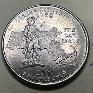 2000 P Massachusetts Quarter 25C 7747N - Picture 1 of 3