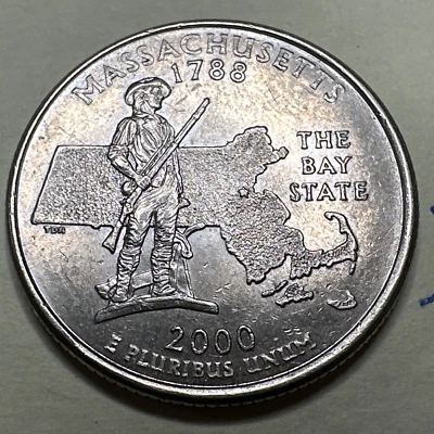 2000 P Massachusetts Quarter 25C 7747N - Image 1 of 3