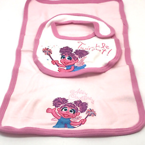 Abby Cadabby Baby Bib and Burp Cloth 1 size Fits All. Sesame Street Never used.