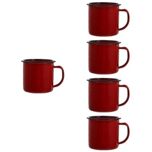 5 Pcs Enamel Cups Retro Wine Glass Wide Mouth Practical Travel - Picture 1 of 12