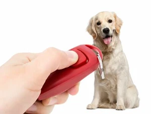 PRECORN 2 en 1 Clicker y Pipa para Perros Clicker Pipa Crianza de Perros en Rojo - Imagen 1 de 5