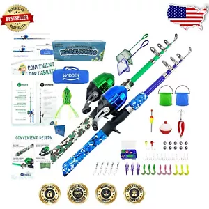 Telescopic Kids Fishing Pole Kit with Tackle Box - Portable Fun for Beginners - Picture 1 of 10