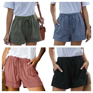 Central Chic Premium Womens Shorts Flattering Comfy Linen Feel Summer Shorts *UK - Picture 1 of 44
