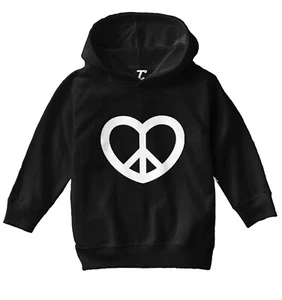 Peace Sign Heart - Valentine's Day Love Positivity Toddler/Youth Hoodie - Picture 1 of 12