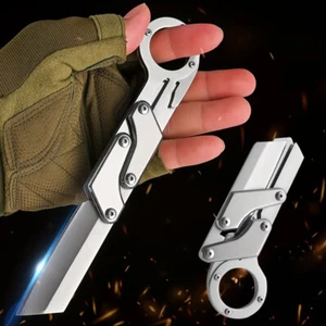 Vollstahl taktisches mechanisches Klappmesser 7 Zoll | Cooles Stressabbauwerkzeug - Bild 1 von 8