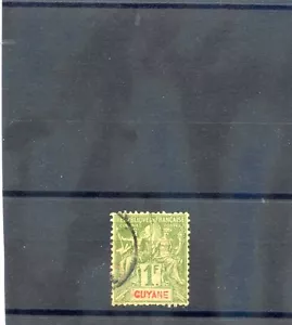 GUIANA FRANCESA Sc 49 (YT 42)F-EN MUY BUEN ESTADO USADO 1892 1F OLIVA $27 - Imagen 1 de 1
