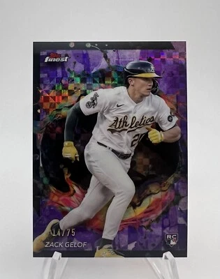 2024 TOPPS FINEST  #284 ZACK GELOF RARE Checkerboard Refractor ROOKIE #14/75 - Image 1 of 4