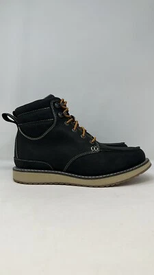 L.L.Bean Men’s Stonington Leather Boots, Moccasin Moc-Toe Size 8 W(EE) Black - Image 1 of 4