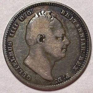 1835 King William IV Shilling Very Good VG Coin #17545 - Picture 1 of 3