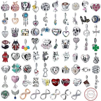 💝 Charms Anhänger Herz Liebe Familie Damen Geschenk Armband 925 Sterling Silber - Bild 1 von 4