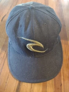 Rip Curl Hat Black & Camouflage XL 15% Wool Classic Flexfit Surf Ski - Picture 1 of 9