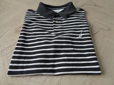 Camisa de cubierta NAUTICA para hombre talla M color blanco y negro a rayas algodón/poliéster  Foto 1 de 4