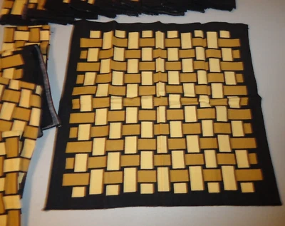 Black with Brown and Tan Rectangle Cloth Napkins Set of 8 - Image 1 of 2