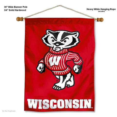 UW Badgers Bucky Badger Wall Hanging Banner Cover