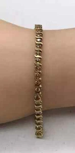 5Ct Round Lab Created Chocolate Diamond Tennis Bracelet 14K Yellow Gold Plated - Picture 1 of 4