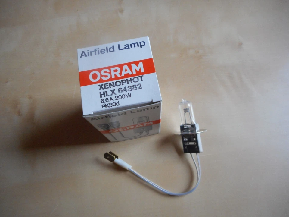 1 St. Osram  Speziallampe  Xenophot HLX 64382  6,6A 200W PK30D  Airfield Lamp - Bild 1 von 1