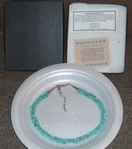 Südwestliche Indianer Türkis Schmuck Halskette mit Papieren und Box - Bild 1 von 1