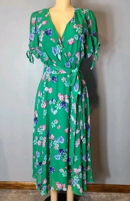 Vestido Jessica Howard Verde Floral Midi Talla 10 Vacaciones Boda Romántico Foto 1 de 4