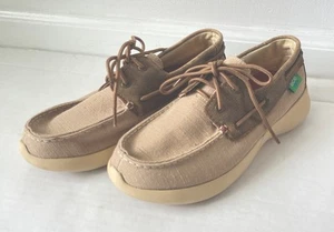 Twisted X Loafer Shoes Size 9 Women’s Eva Tan and Brown Boat Shoes - Picture 1 of 9