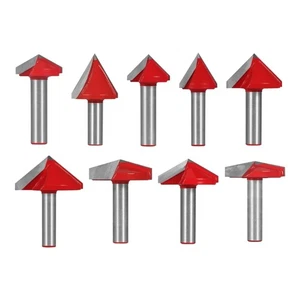 Woodworking Engraving Routers Bit Set V Shape D Shape For Detailed Carving - Picture 1 of 16