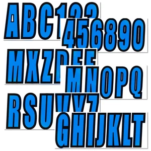 Blue Boat letters and numbers registration Sticker Decals A-Z Letter 0-9 Numbers - Picture 1 of 10