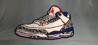 Air Jordan 3 Retro Handmade Tufted Rug 2ft Blue and White , Sneakers,  Jordans - Image 1 of 4