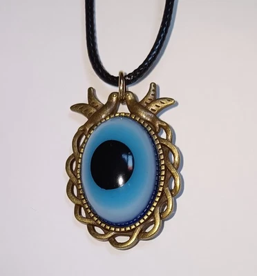 Nazar Glücksauge Auge Schutz blau Anhänger mit Kette mit Farbwechsel Effekt - Bild 1 von 4