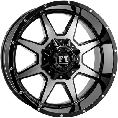 4 Wheels 20" FT2 20x12 8x165.1 Black Machined -44ET 130.6CB (FT22012816544BP) - Image 1 of 3