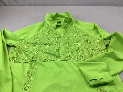 Fila Running 1/4 Zip Pullover Womens Large Neon Green - Image 1 of 4