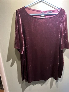 Lane Bryant "Perfect Sleeve Tee" Burgundy Metallic Samtig Damen 18/20 - Bild 1 von 9