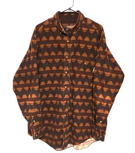 Vintage 90s Woolrich Flannel Shirt Aztec Southwestern Brown Green Mens Size XXL - Picture 1 of 5
