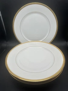 Richard Ginori White/gold Dinner Plates, Lineal, Heavy Gold Trim,Italy, Set Of 4 - Picture 1 of 9
