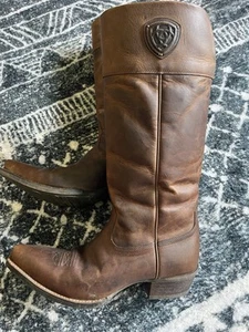 ARIAT COWGIRL BOOTS SIZE 10B } 9 LEATHER RRP$425 COWBOY 🤠 SNAZZY WESTERN - Picture 1 of 10