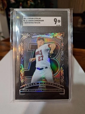 Bowman Sterling Jordan Zimmerman 2009 refractor negro 5/25 BSJZ SGC 9 Foto 1 de 3