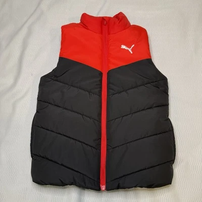 Puma Chaleco Niños S 7-8 Sin Mangas Puffer Chaqueta Negro Ted Cremallera Completa Usado en Excelente Condición Foto 1 de 4