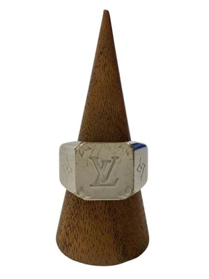 Anillo LOUIS VUITTON -- Talla 21 SLV Para Hombre M62488 Desvanecimiento Arañazos Usado Foto 1 de 4