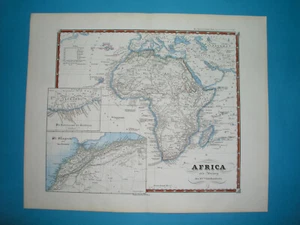 1855 rare original map SOUTH AFRICA NAMIBIA KENYA TANZANIA CONGO EGYPT MOROCCO - Picture 1 of 11