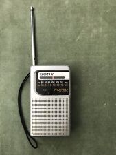 Vintage Sony FM/AM ICF-S10MK2 Portable Pocket Radio In Silver Good Working Order