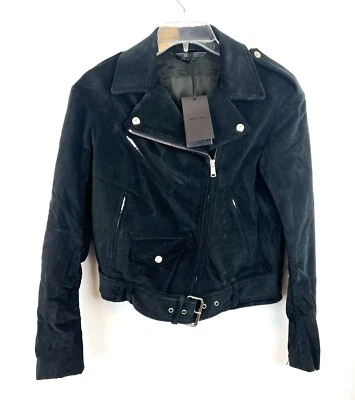 Abrigo chaqueta de moto asimétrica de terciopelo negro Langtry Belstaff para mujer talla M (38) Foto 1 de 4