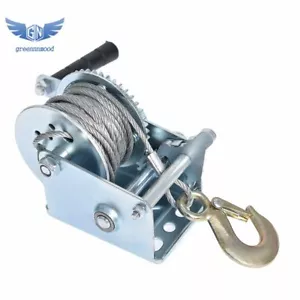 Hand Winch Heavy Duty Steel Cable Crank Gear Winch ATV Boat Trailer 600 lbs US