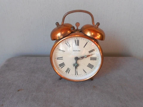 Vintage european COPPER  ALARM CLOCK : marked BAYARD Cover